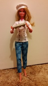 This Goodwill rescue Barbie is stamped 1966, but an irate collector once pointed out to me that is no indication of when this doll was actually made and sold.