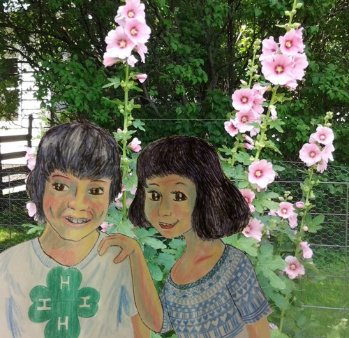 Blue in the back yard