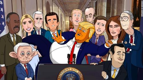 Animated cast of OUR CARTOON PRESIDENT. Photo: Courtesy of SHOWTIME